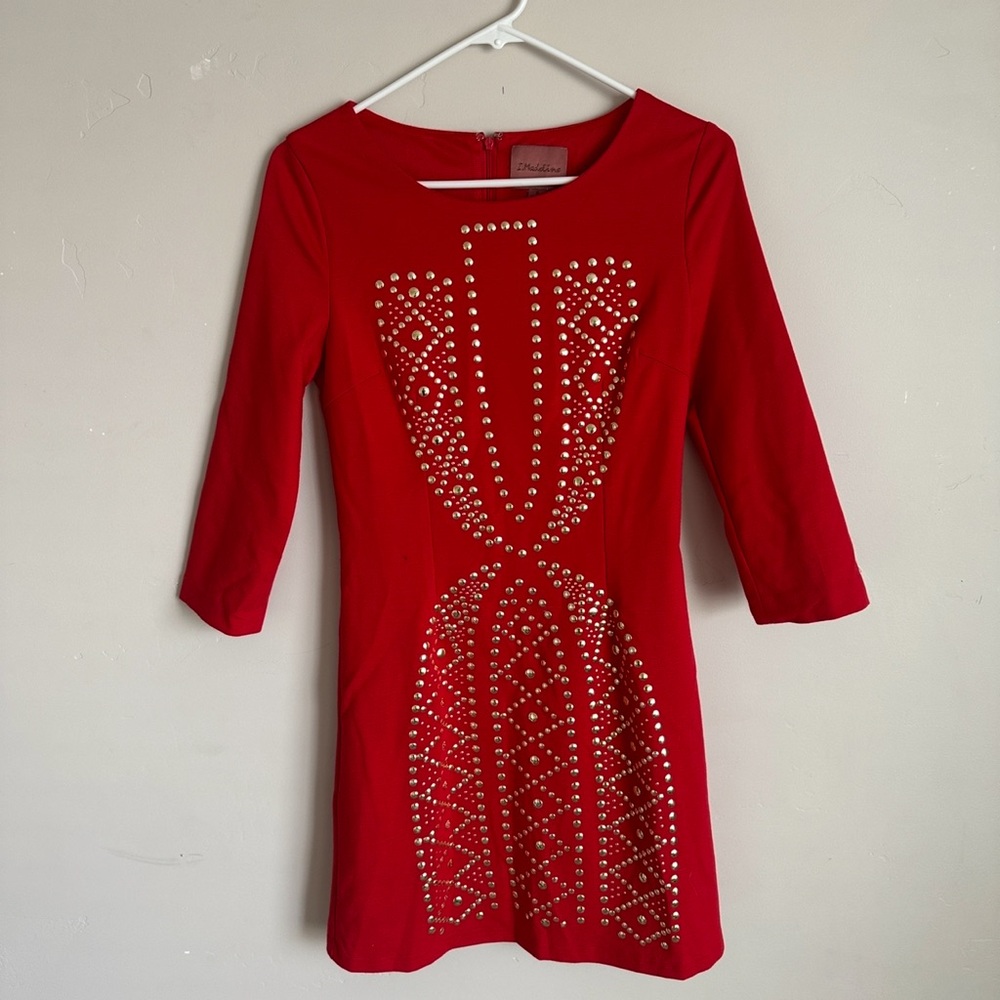I. Madeline Red Studded Bodycon Mini Dress – Women’s Size S - Picture 1 of 4